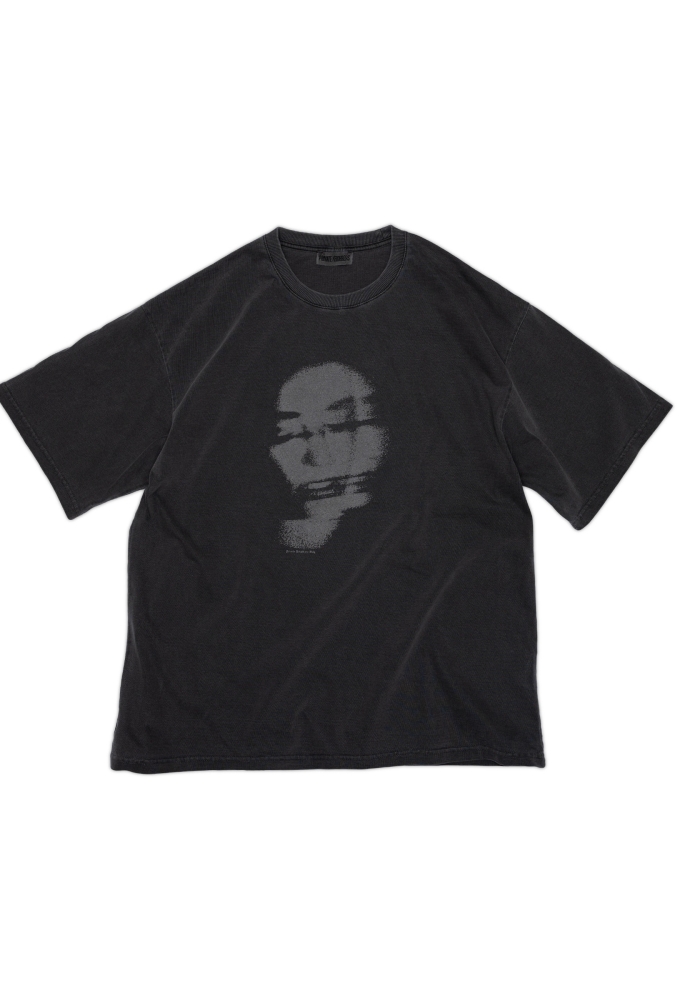 Faded Face Tee(Pigment Dyed)-Charcoal